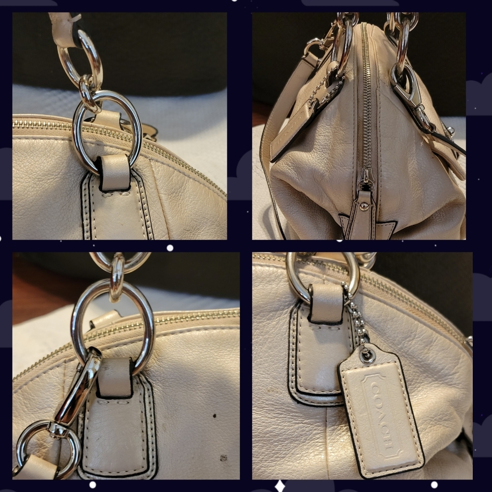 Coach Cream Leather Satchel with Silver Hardware.  Make An Offer! - Picture 7 of 16